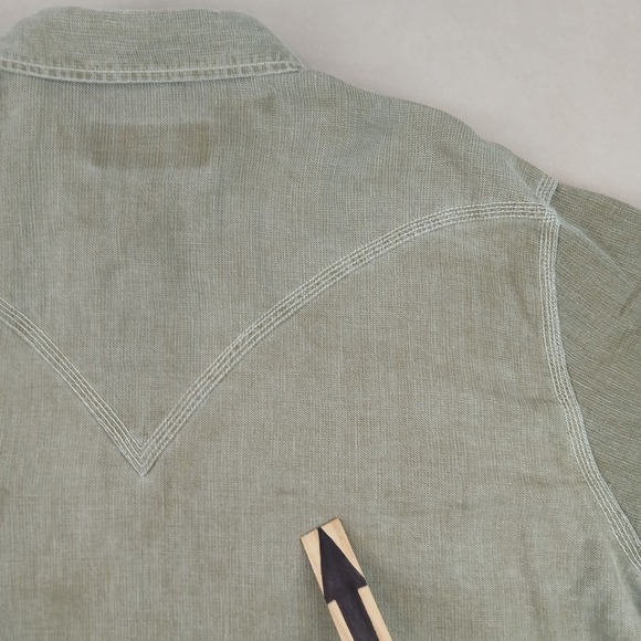 Ryan Michael XXL Mens Shirt Western Cowboy Silk Linen FLAWS 26x29 - Picture 6 of 16